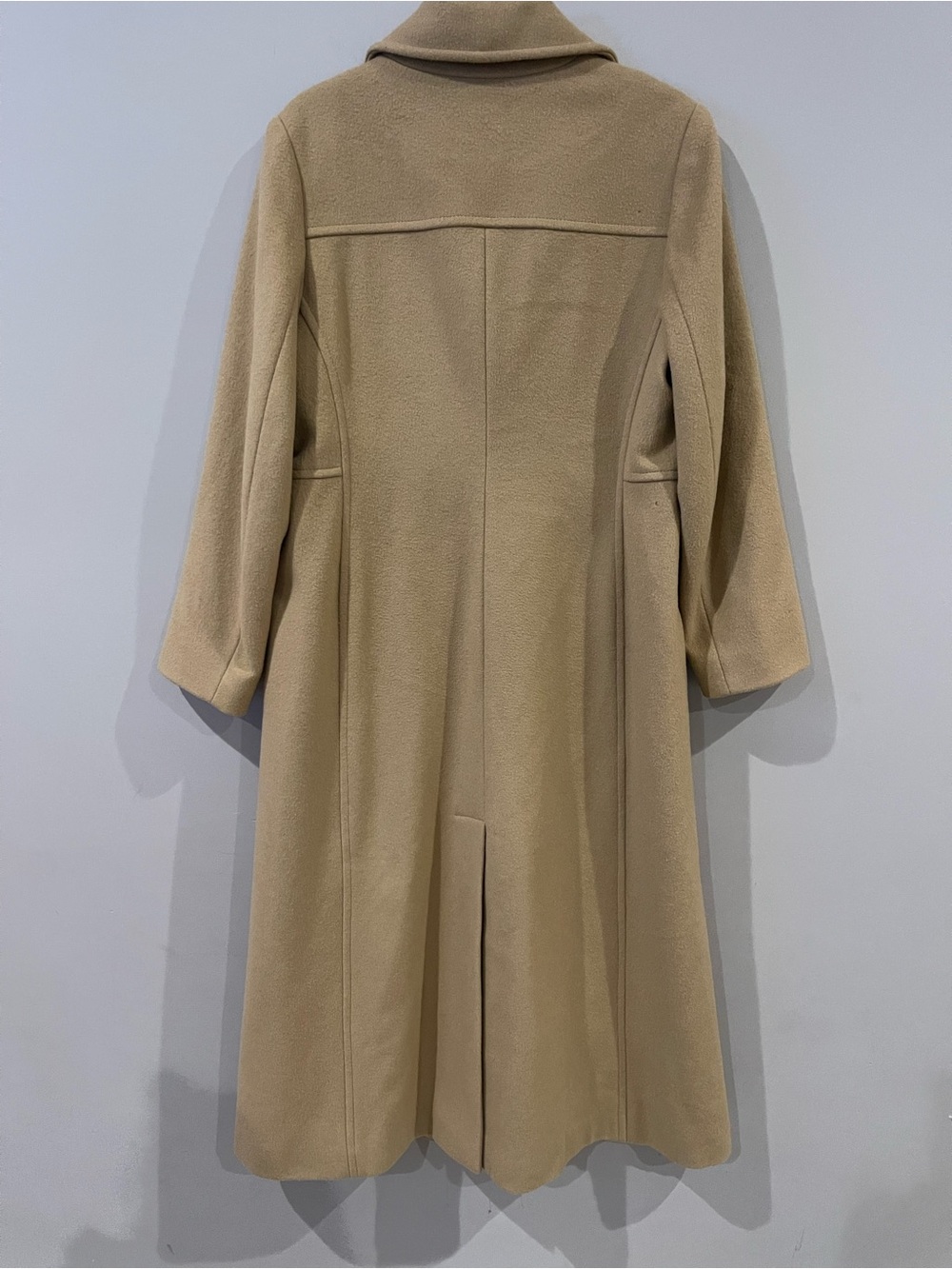 Michael Kors Camel Long Notch-Collar Wool Coat - Picture 4 of 10